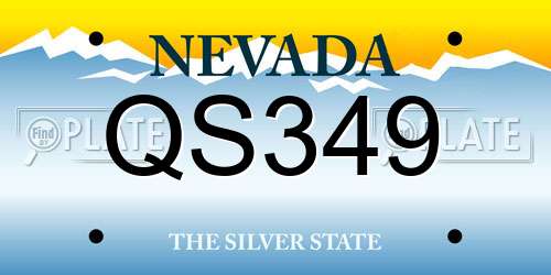 QS349 Nevada License Plate
