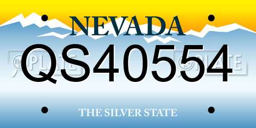 QS40554 Nevada License Plate