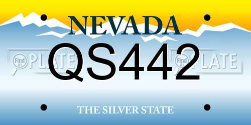 QS442 Nevada License Plate