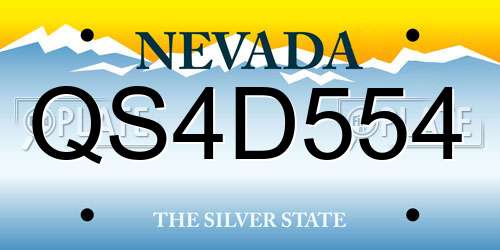 QS4D554 Nevada License Plate