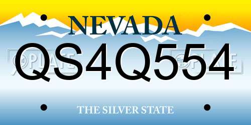 QS4Q554 Nevada License Plate