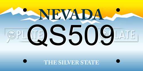 QS509 Nevada License Plate
