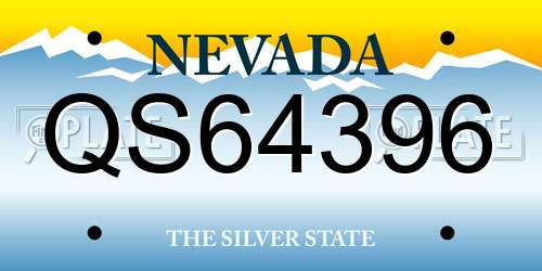QS64396 Nevada License Plate