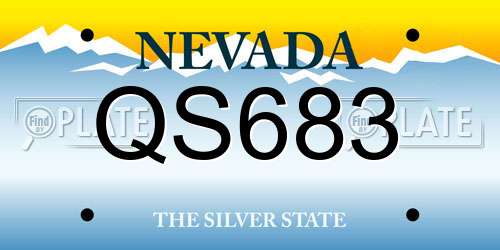 QS683 Nevada License Plate