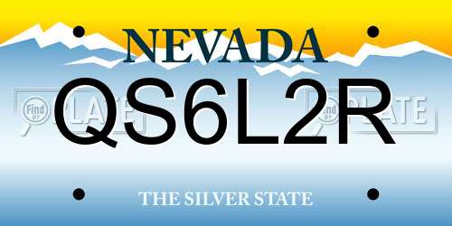 QS6L2R Nevada License Plate
