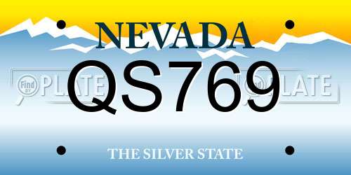 QS769 Nevada License Plate