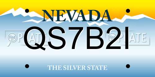 QS7B2I Nevada License Plate