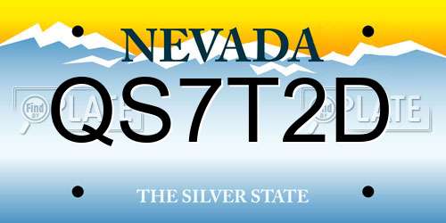 QS7T2D Nevada License Plate