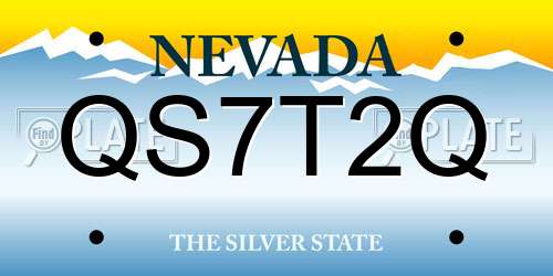 QS7T2Q Nevada License Plate