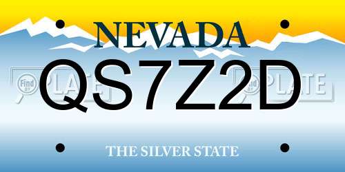 QS7Z2D Nevada License Plate