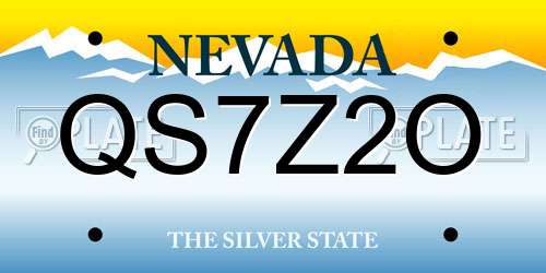 QS7Z2O Nevada License Plate