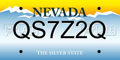 QS7Z2Q Nevada License Plate