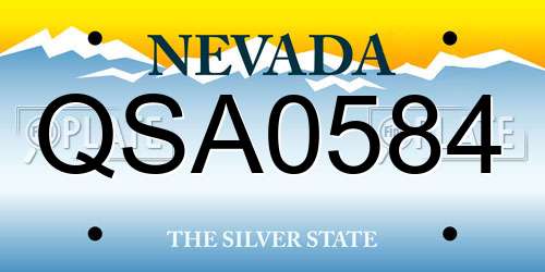 QSA0584 Nevada License Plate