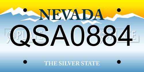 QSA0884 Nevada License Plate