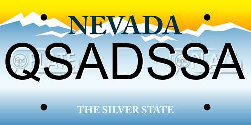 QSADSSA Nevada License Plate