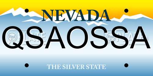 QSAOSSA Nevada License Plate
