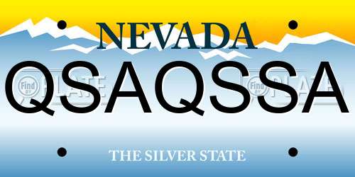 QSAQSSA Nevada License Plate