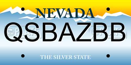 QSBAZBB Nevada License Plate