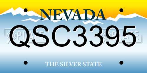 QSC3395 Nevada License Plate