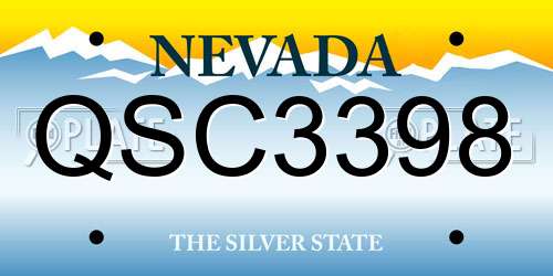 QSC3398 Nevada License Plate