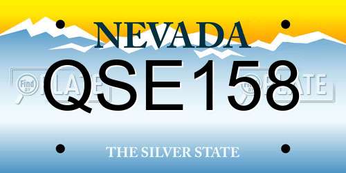 QSE158 Nevada License Plate