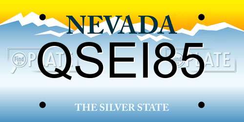 QSEI85 Nevada License Plate