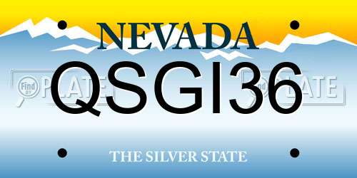 QSGI36 Nevada License Plate