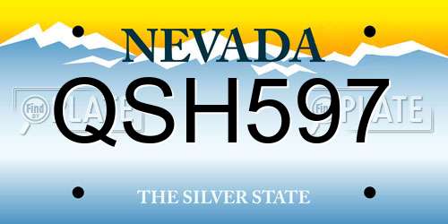 QSH597 Nevada License Plate