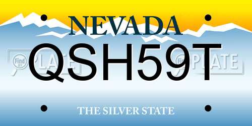 QSH59T Nevada License Plate
