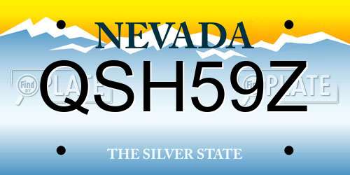 QSH59Z Nevada License Plate