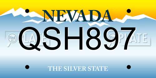 QSH897 Nevada License Plate