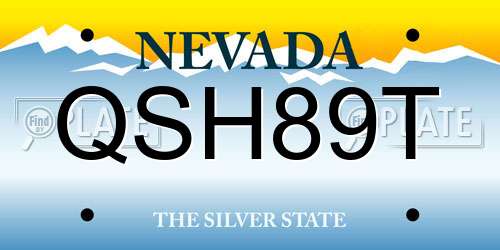 QSH89T Nevada License Plate