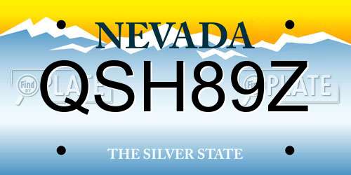 QSH89Z Nevada License Plate