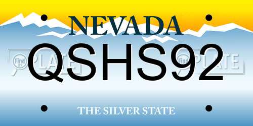 QSHS92 Nevada License Plate