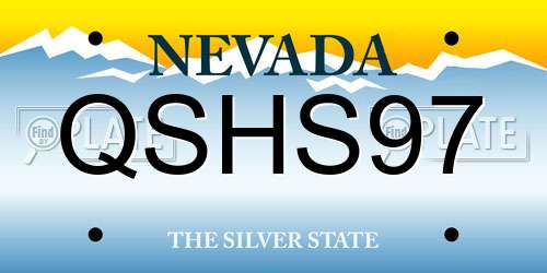 QSHS97 Nevada License Plate