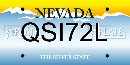 QSI72L Nevada License Plate