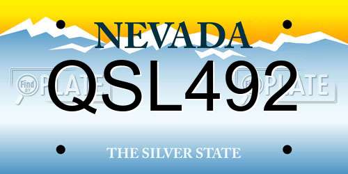 QSL492 Nevada License Plate