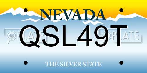 QSL49T Nevada License Plate
