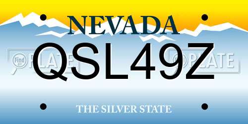 QSL49Z Nevada License Plate