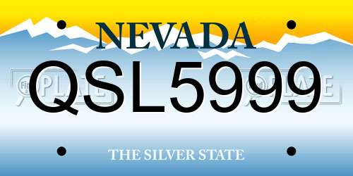 QSL5999 Nevada License Plate