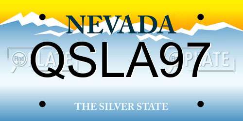 QSLA97 Nevada License Plate