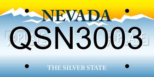 QSN3003 Nevada License Plate