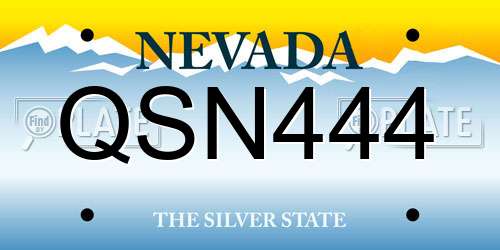 QSN444 Nevada License Plate
