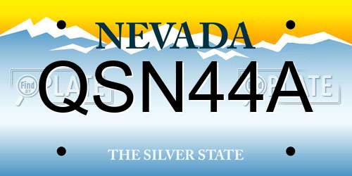 QSN44A Nevada License Plate