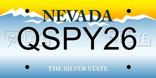 QSPY26 Nevada License Plate