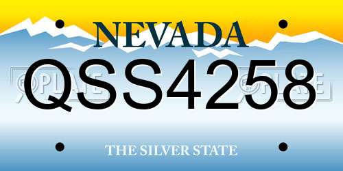 QSS4258 Nevada License Plate