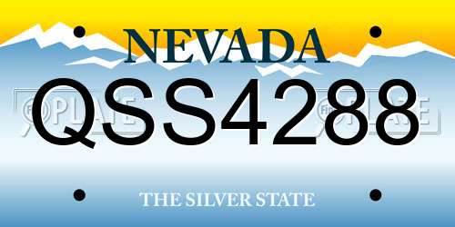 QSS4288 Nevada License Plate