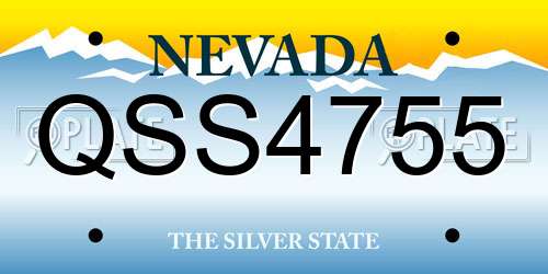 QSS4755 Nevada License Plate