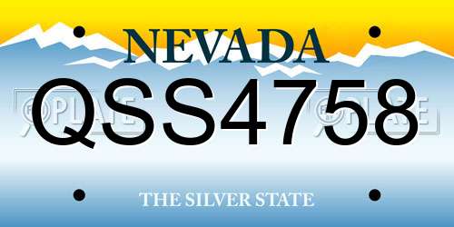QSS4758 Nevada License Plate