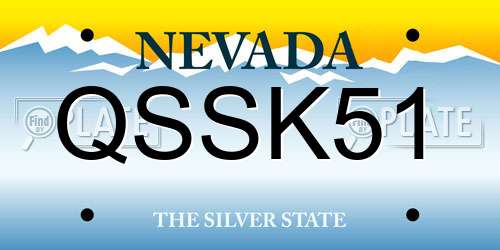 QSSK51 Nevada License Plate
